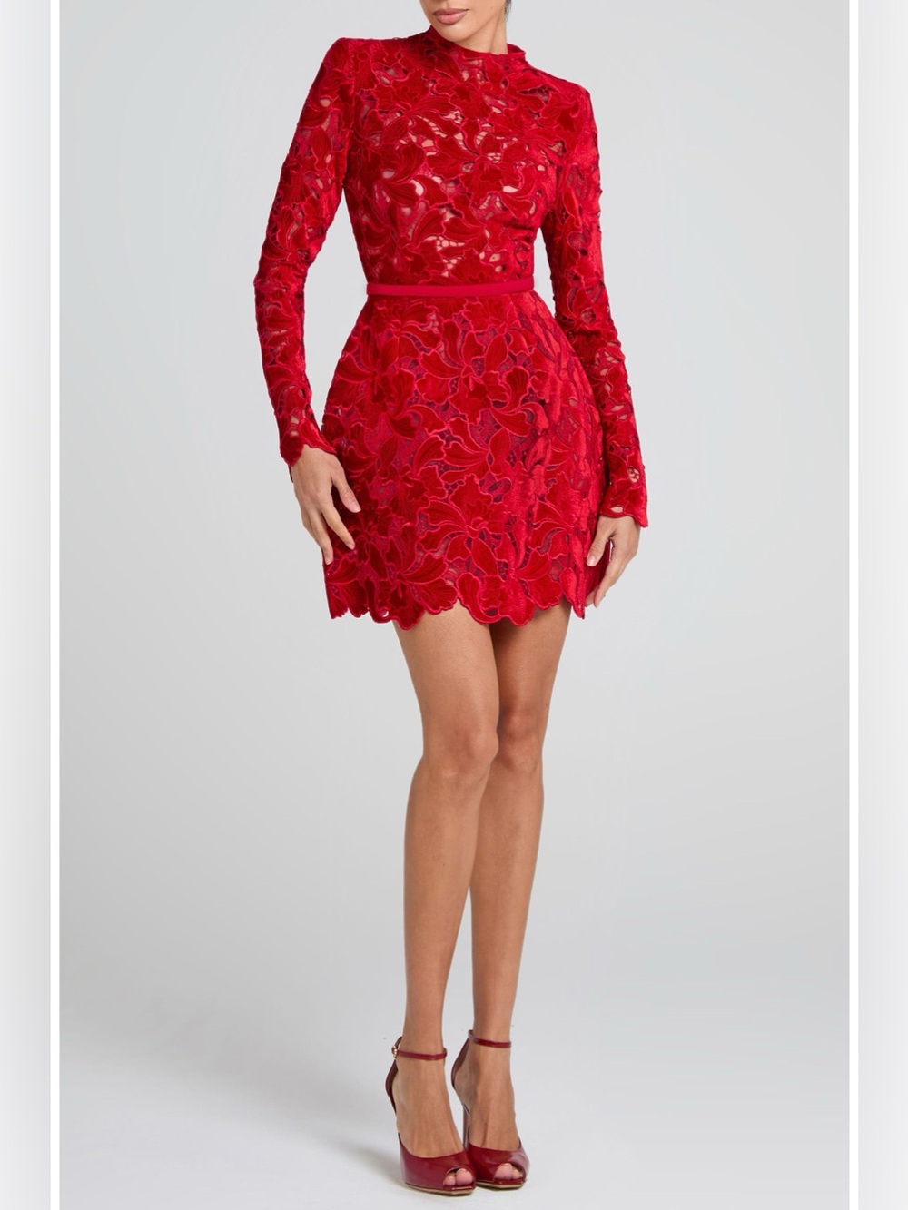 Nadine Merabi Lydia Lace Long Sleeve Minidress